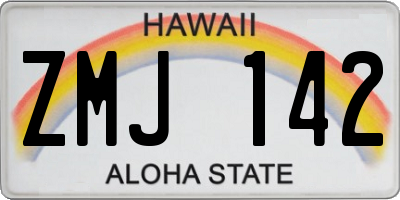HI license plate ZMJ142