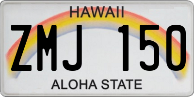 HI license plate ZMJ150