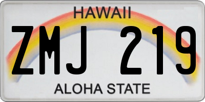 HI license plate ZMJ219