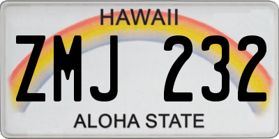 HI license plate ZMJ232