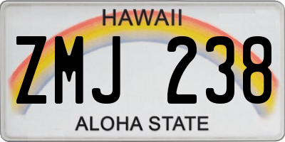 HI license plate ZMJ238