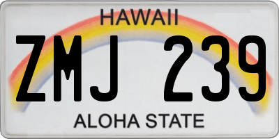 HI license plate ZMJ239