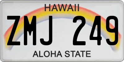 HI license plate ZMJ249