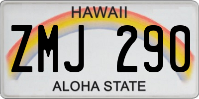 HI license plate ZMJ290