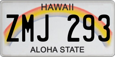 HI license plate ZMJ293