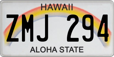 HI license plate ZMJ294