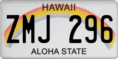 HI license plate ZMJ296