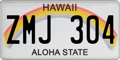 HI license plate ZMJ304