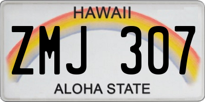 HI license plate ZMJ307