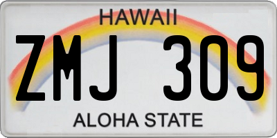 HI license plate ZMJ309