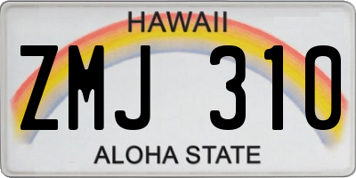 HI license plate ZMJ310