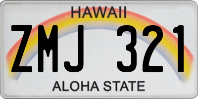 HI license plate ZMJ321