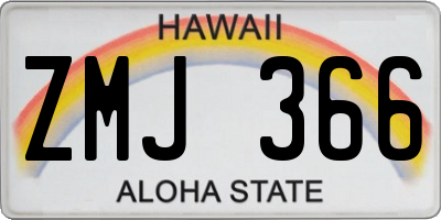 HI license plate ZMJ366