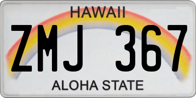 HI license plate ZMJ367