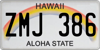 HI license plate ZMJ386