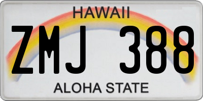 HI license plate ZMJ388
