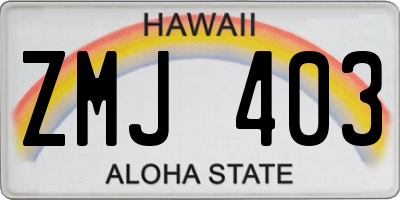 HI license plate ZMJ403