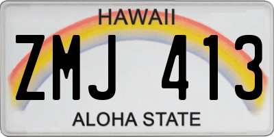 HI license plate ZMJ413