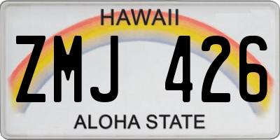 HI license plate ZMJ426