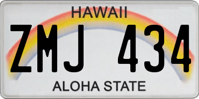 HI license plate ZMJ434