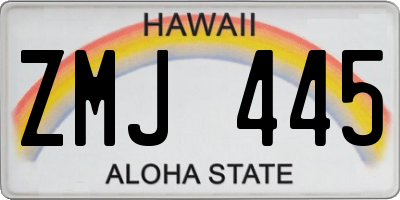 HI license plate ZMJ445