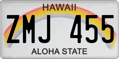 HI license plate ZMJ455