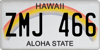 HI license plate ZMJ466