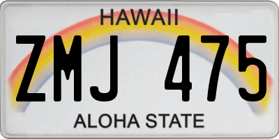 HI license plate ZMJ475