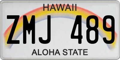HI license plate ZMJ489