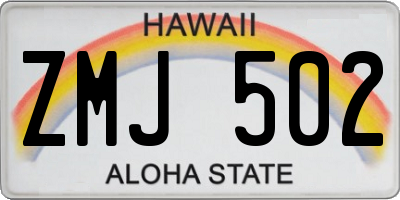 HI license plate ZMJ502