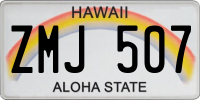 HI license plate ZMJ507