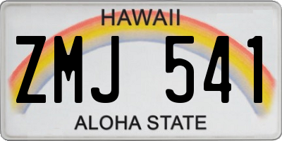 HI license plate ZMJ541