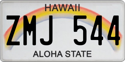HI license plate ZMJ544