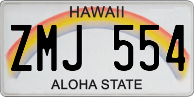 HI license plate ZMJ554