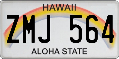 HI license plate ZMJ564