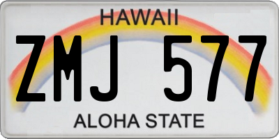 HI license plate ZMJ577