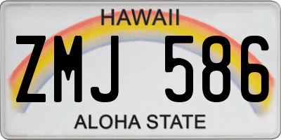 HI license plate ZMJ586