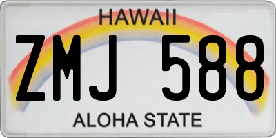 HI license plate ZMJ588