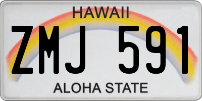 HI license plate ZMJ591