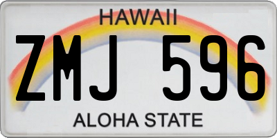 HI license plate ZMJ596