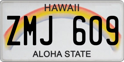 HI license plate ZMJ609