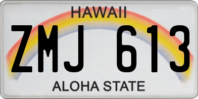 HI license plate ZMJ613