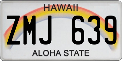 HI license plate ZMJ639