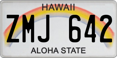 HI license plate ZMJ642