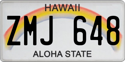 HI license plate ZMJ648