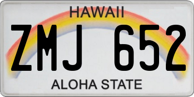 HI license plate ZMJ652