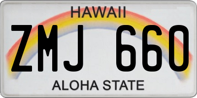 HI license plate ZMJ660