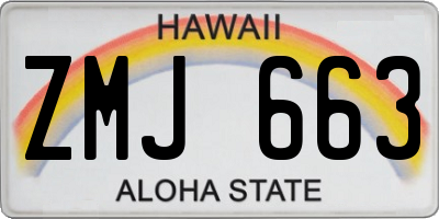 HI license plate ZMJ663