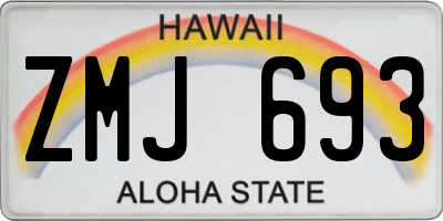 HI license plate ZMJ693