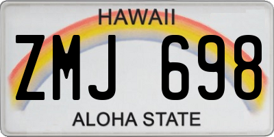 HI license plate ZMJ698